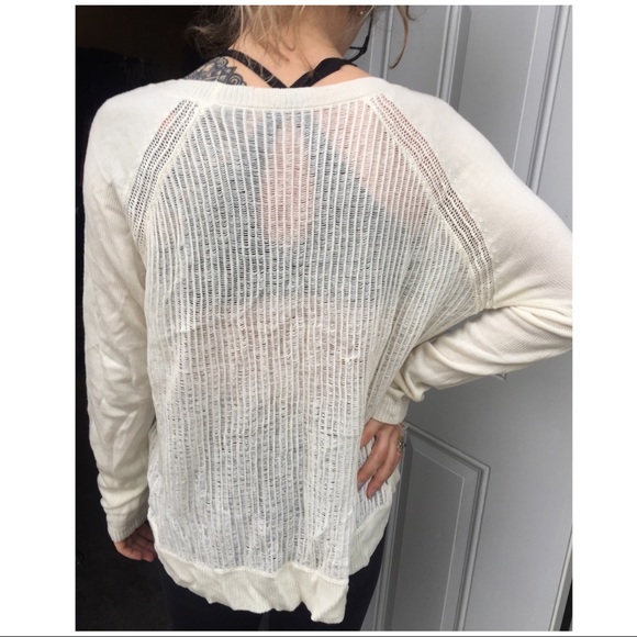 RACHEL ROY Ivory mesh knit Sweater - Picture 3 of 8